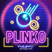 Neon-Lit Plinko Board Falling Balls Animation
